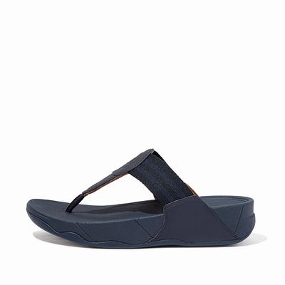 Fitflop Women's WALKSTAR Webbing Toe-Post Sandals - Navy, FL4980672